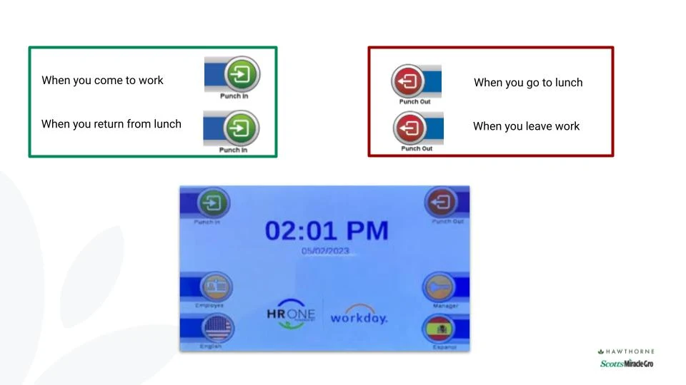 Timeclock Screenshot Demonstration